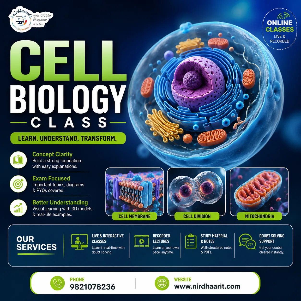 Cell Biology Class Online in East Delhi